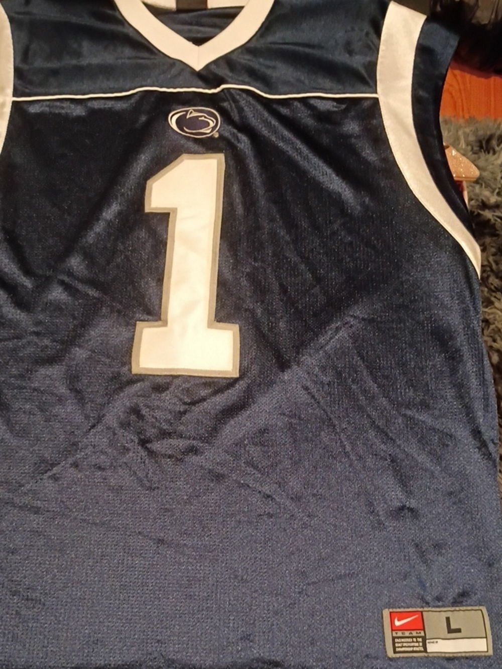 Nike Penn State Nittany Lions #1 Basketball Jersey Navy Blue Mens Size Large